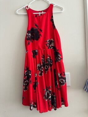 Free People Red Floral Halter Dress
